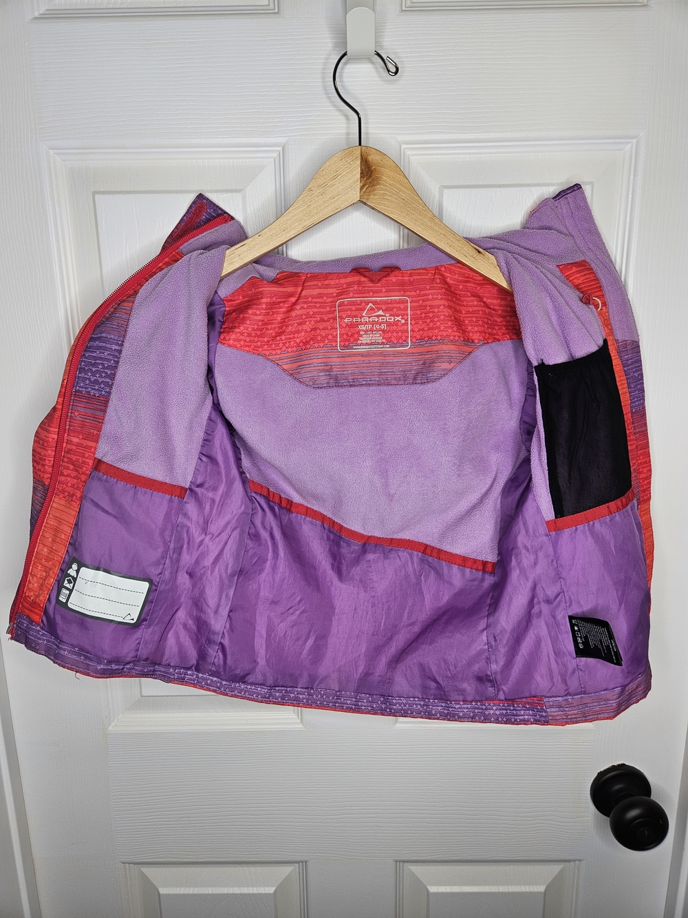Paradox Girls Water Resistant Jacket Hooded Lightweight Coat Red Purple XS - Picture 16 of 16